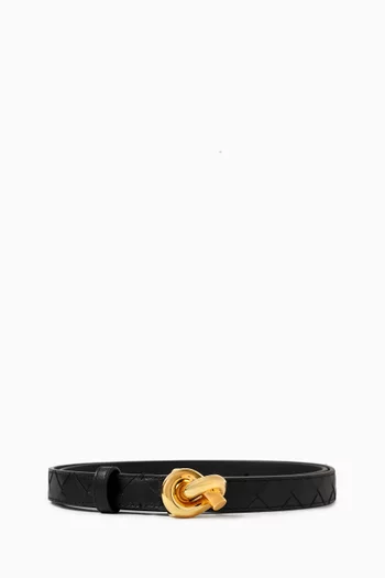 Knot Belt in Intrecciato Leather