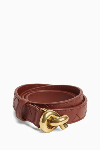 Knot Belt in Intrecciato Leather