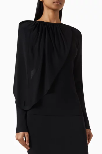 Scarf-detail Knit Top