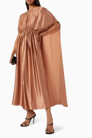Gathered Cape Dress