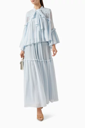 تنورة طويلة بطبقات متعددة شيفون