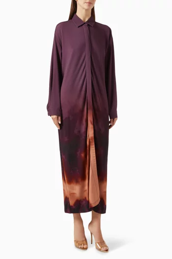 Printed Maxi Shirt Dress