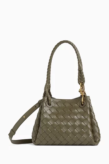 Small Parachute Bag in Intrecciato Leather