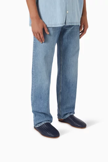 Sunday Slippers in Intrecciato Leather