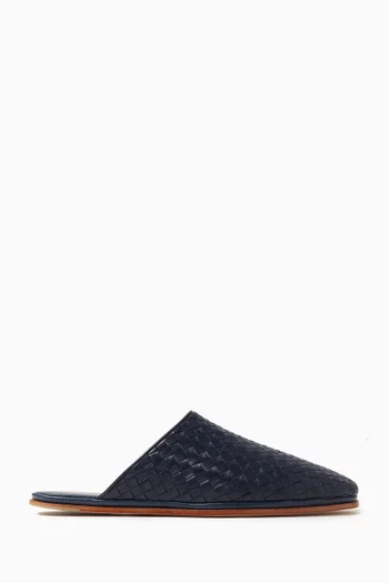 Sunday Slippers in Intrecciato Leather
