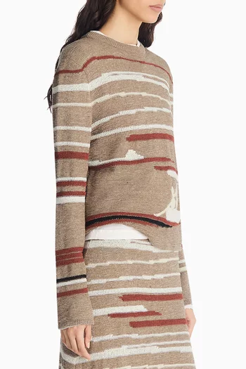 Graphic Knit Sweater in Linen & Cotton