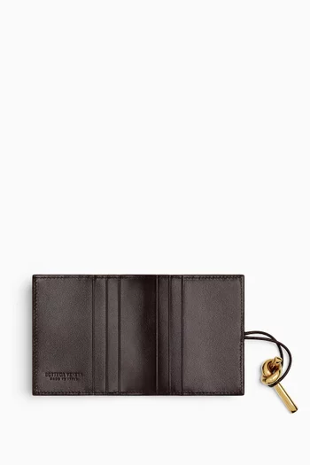 Andiamo Flap Card Case in Intrecciato Nappa Leather