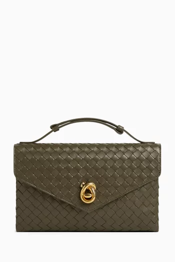 Knot Lock Crossbody Bag in Intrecciato Leather