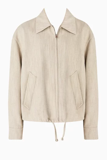 جاكيت فضفاض بنمط كيمونو فيسكوز وحرير