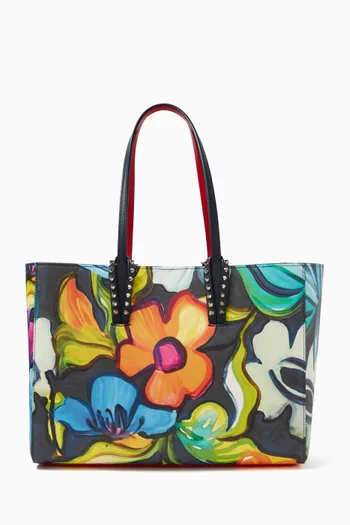 Small Cabata Floral-print Tote Bag in Leather