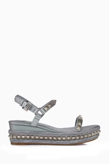 Pyraclou 60 Espadrille Wedges in Iridescent Nappa Leather