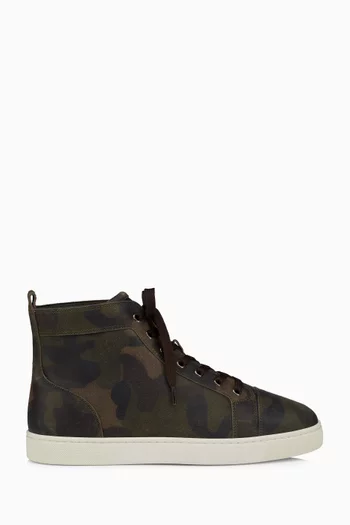 Louis High-top Sneakers in Camouflage Leather