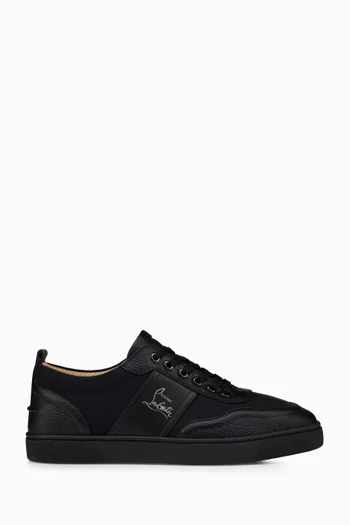 Retero Sneakers in Cotton & Grained Leather