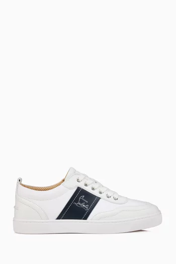 Retero Sneakers in Cotton & Grained Leather