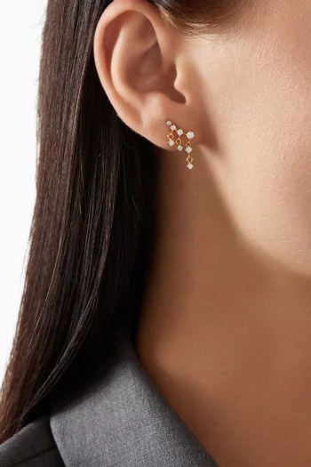 CZ Climber Earrings in Gold-plated Brass