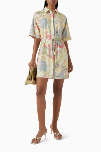 فستان اورورا قصير بنمط قميص