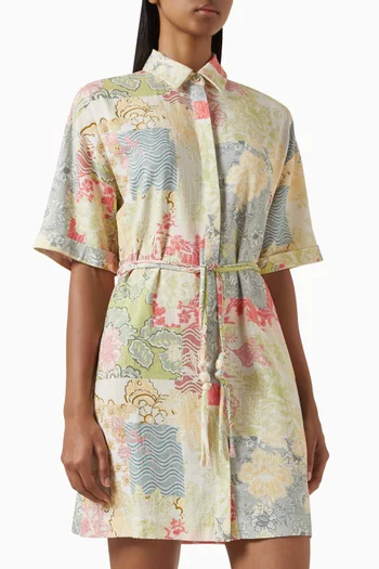 فستان اورورا قصير بنمط قميص