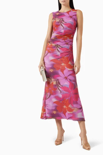 فستان سييرا متوسط الطول قماش شبكي