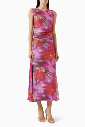 فستان سييرا متوسط الطول قماش شبكي