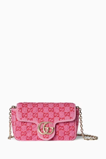 Mini GG Marmont Shoulder Bag in GG Boucle