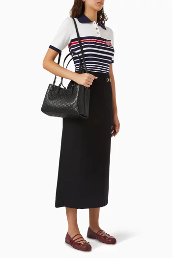 Small GG Emblem Bucket Bag in Leather