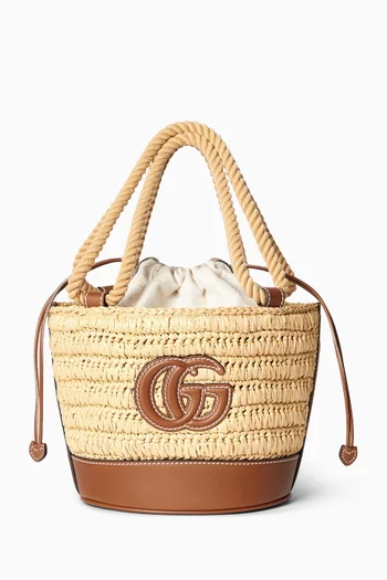 Mini Bucket Bag in Raffia