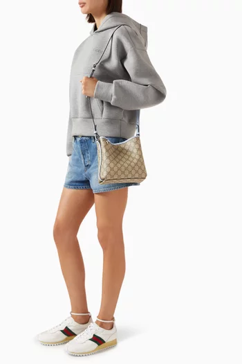 Small GG Emblem Bucket Bag in Canvas