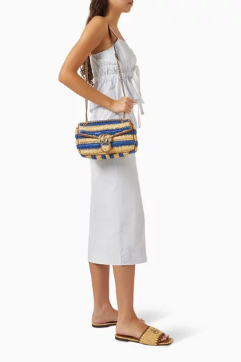 GG Marmont Shoulder Bag in Raffia