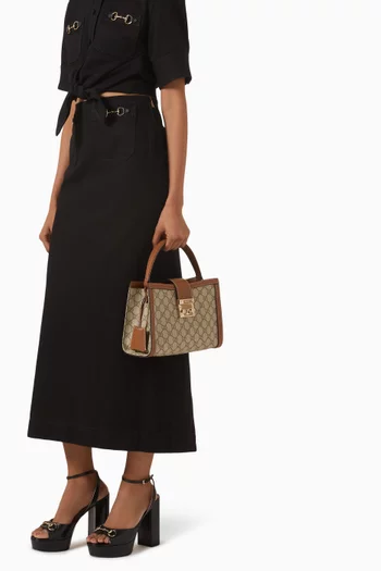 Medium Padlock Top-handle Bag in GG Canvas
