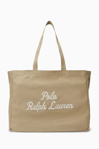 Logo-embroidered East-West Tote Bag in Canvas