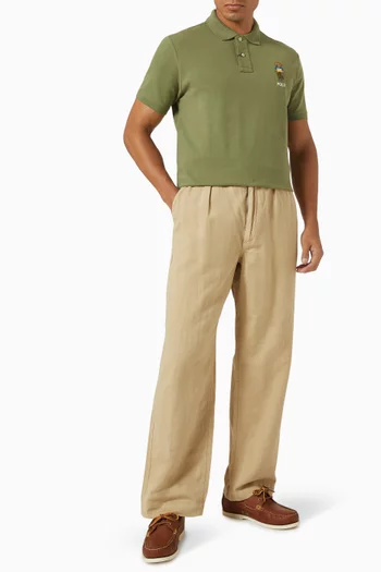Drawstring Pants in Linen-blend