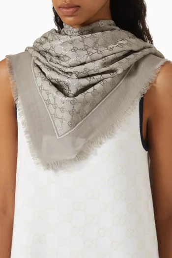 GG Lamé Shawl in Wool