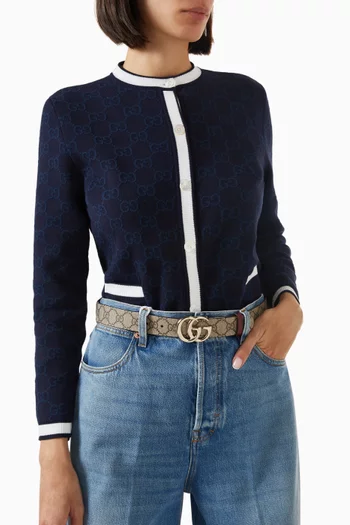 GG Marmont Reversible Belt in Canvas & Leather