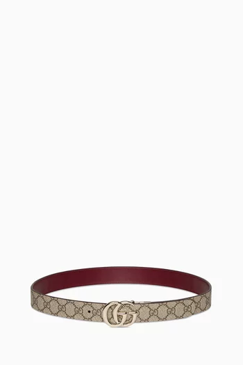 GG Marmont Reversible Belt in Canvas & Leather