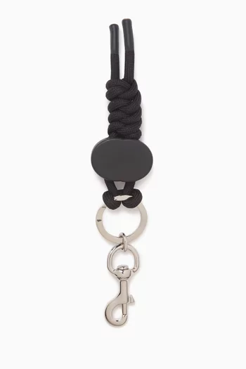 GG Keyring in Silver-tone Metal