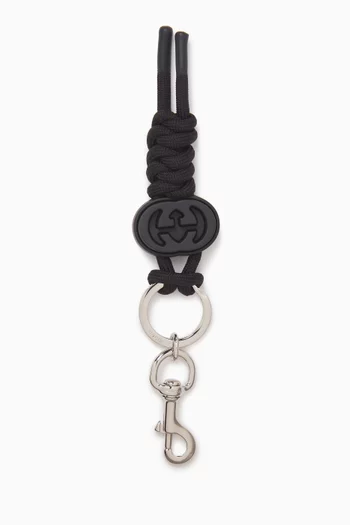 GG Keyring in Silver-tone Metal