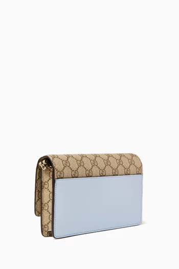 GG Emblem Chain Wallet in Canvas