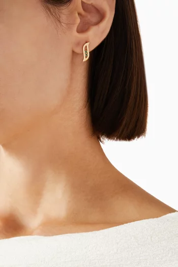 Alif Brilliance Emerald Earrings in 18kt Yellow Gold