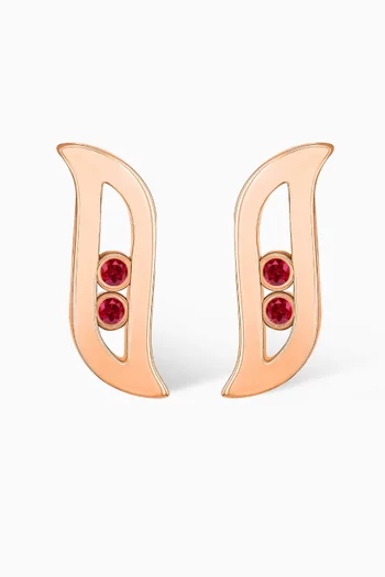 Alif Brilliance Ruby Earrings in 18kt Rose gold