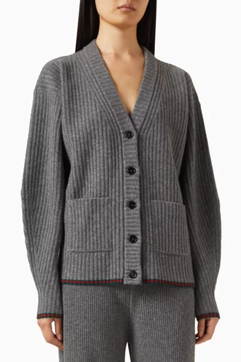 Relaxed-fit Cardigan in Rib-wool