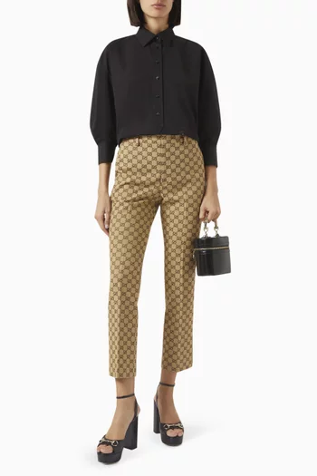 Embroidered Shirt in Cotton Poplin