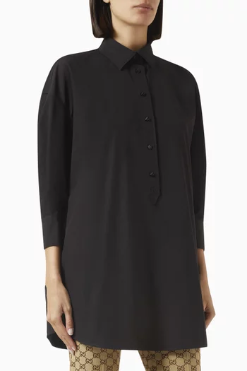 Embroidered Shirt in Cotton Poplin