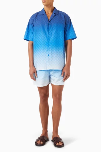 GG-print Bowling Shirt in Cotton Poplin