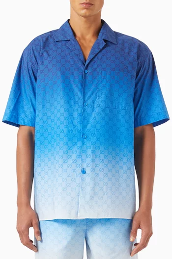 GG-print Bowling Shirt in Cotton Poplin