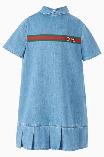 Web-trim Dress in Denim
