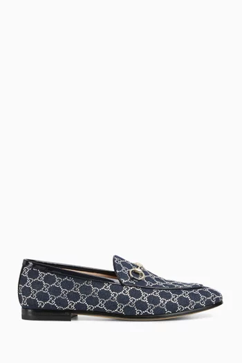 Jordaan Crystal-embellished Loafers in Denim