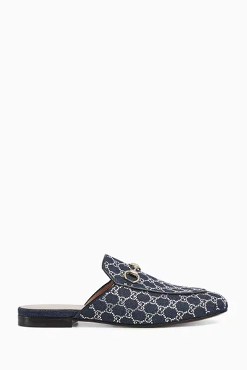 Princetown GG Crystal-embellished Loafers in Denim