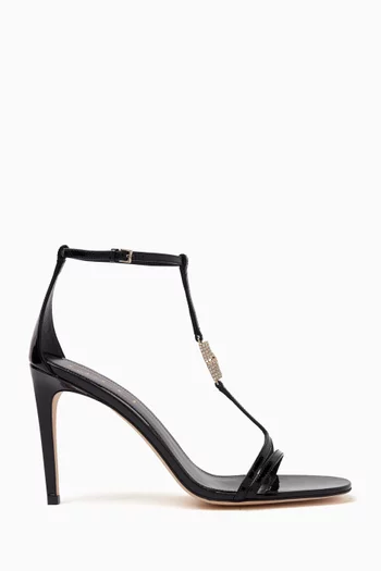 Crystal-embellished Sandals in Patent Leather