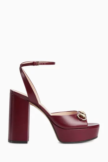 Horsebit 115 Platform Sandals in Leather