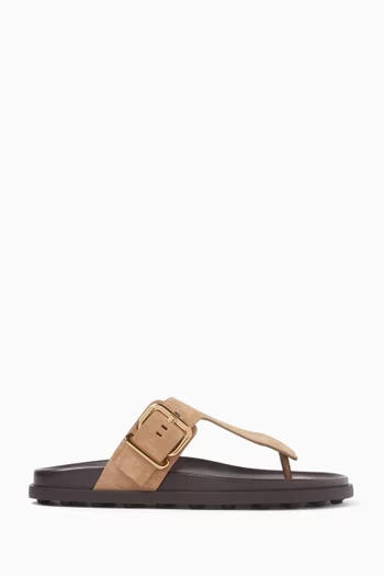 T-strap Sandals in Suede